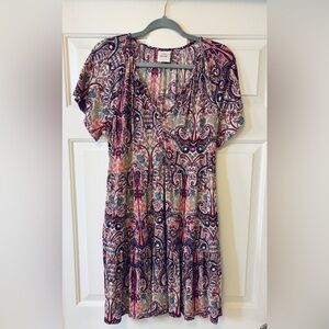 Knox Rose Boho Dress in Pink Paisley Print